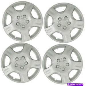 Wheel Covers Set of 4 �z�C�[����16�C���`5�{�̃X�|�[�N��`��4�V���o�[�̐V�����Z�b�g�A�t�^�[�}�[�P�b�g�z�C�[���L���b�v�J�o�[ Wheel Covers Hubcaps aftermarket new set of 4 Silver painted 16 inch 5 spokes