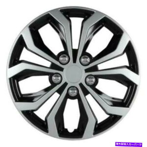 Wheel Covers Set of 4 �p�C���b�g�z�C�[�����X�p�C�_�[�p�t�H�[�}���X4��15�C���`�u���b�N/�V���o�[ABS�v���X�`�b�N�Z�b�g���J�o�[ Pilot Wheel Covers Spyder Performance 15 Inch Black/Silver ABS Plastic Set of 4 �y