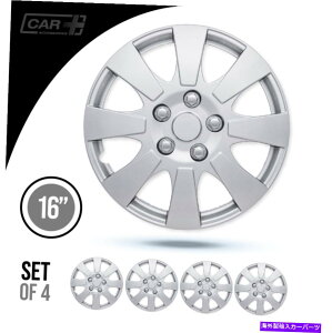 Wheel Covers Set of 4 jo[TtBbgCXg[ɂ4zC[Lbv16" zC[Jo[tHc@Vo[ABSȒP̃Zbg Set Of 4 Hubcaps 16" Wheel Cover Forza Silver ABS Easy To Install Univer