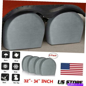 Wheel Covers Set of 4 4̃^CJo[32u-34vzC[^CgbNRVg[[Jy[veN^[č̃Zbg Set Of 4 Tire Covers 32"-34" Wheel Tyre Truck RV Trailer Camper Sun Protector US