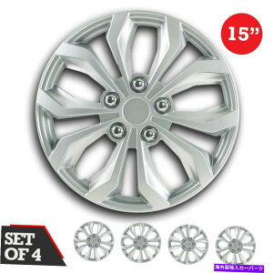 Wheel Covers Set of 4 4̃zC[LbṽZbg15" SWISS DRIVEzC[Jo[ wSPAx SILVER ABSȈՃCXg[ Set of 4 Hubcaps 15" SWISS DRIVE Wheel Cover gSPAh SILVER ABS Easy Install