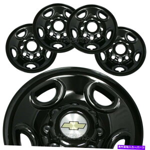 Wheel Covers Set of 4 4�V�����V���o���[�h�T�o�[�o��16 �u���b�N8���O�z�C�[���X�L���n�u�A�����Z���^�[�J�o�[�L���b�v 4 New Silverado Suburban 16 Black 8 Lug Wheel Skins Hub Caps Rim Center Covers �y���s�A���i