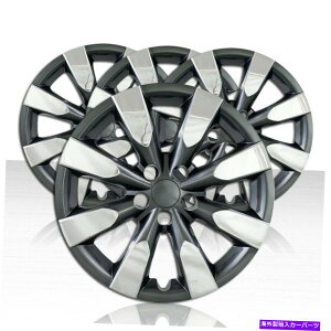 Wheel Covers Set of 4 N/`R[ - 14-17g^J[8X|[N16C`p4{̃zC[Jo[̃Zbg Set of 4 Wheel Covers for 14-17 Toyota Corolla 8 Spoke 16 inch - Chrome/Charcoal