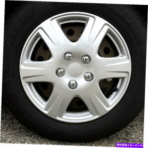 Wheel Covers Set of 4 ϋv̂ABSVo[4 PCZbg15" zC[Jo[zC[Lbv̌nuLbv 4 PC Set of Durable ABS Silver 15" Wheel Rim Cover Hubcaps Replacement Hub Cap