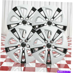 Wheel Covers Set of 4 16-18g^vEX/ 4lp/ubN5X|[N15" zC[Jo[bg4Vo[̃Zbg Set of 4 Silver w/Black 5 Spoke 15" Wheel Covers for 16-18 Toyota Prius Two/Four