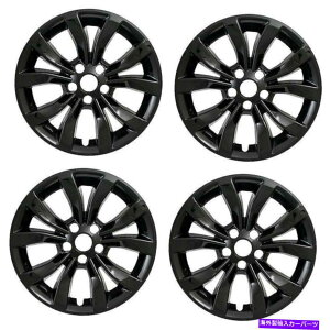 Wheel Covers Set of 4 NEW�z�C�[���X�L���J�o�[4��2015�N����2018�N�̃N���C�X���[300 17 �O���X�u���b�N�Z�b�g�ɓK�� NEW Wheel Skin Covers Fits 2015-2018 Chrysler 300 17 Gloss Black Set of 4 �y���s�A���i�z