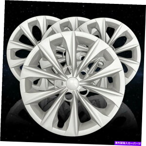 Wheel Covers Set of 4 Vo[ - 2015-2017g^J10X|[N16C`ɍ킹4{̃zC[Jo[̃Zbg Set of 4 Wheel Covers to fit 2015-2017 Toyota Camry 10 Spoke 16 inch - Silver