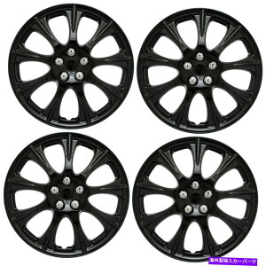 Wheel Covers Set of 4 カバーのOEM用スチールホイールキャップカバー14" ICE(SHINY)BLACKキャップの4点セット 4 Piece Set of 14" ICE (SHINY) BLACK Caps Cover for OEM Steel Wheel Covers Cap