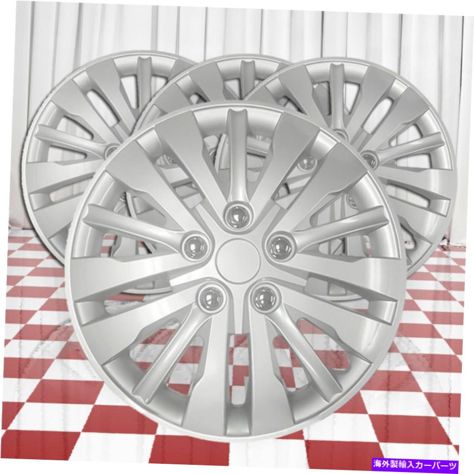 Wheel Covers Set of 4 15スポークスチールホイール4つのホイールカバーフィット15" のセット - シルバー Set of 4 Wheel Covers fits 15" Steel Wheels with 15 Spoke - Silver
