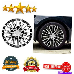 Wheel Covers Set of 4 ���j�o�[�T���n�u�L���b�v�z�C�[��4��16�C���`�A�y�b�N�X�u���b�N�V���o�[�J�[�g���^VW�Z�b�g���J�o�[ Universal Hubcap Wheel Covers 16 Inch Apex Black Silver Cars Toyota VW Set of 4