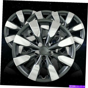 Wheel Covers Set of 4 14-17g^J[8X|[N16" -chrome /`R[킹4{̃zC[Jo[̃Zbg Set of 4 Wheel Covers to fit 14-17 Toyota Corolla 8 Spoke 16"-Chrome/Charcoal