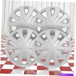 Wheel Covers Set of 4 4�t�����g�ƃ��A�V���o�[5�uV�v�̃Z�b�g�́A15" �z�C�[���J�o�[�̃X�|�[�N Set of 4 Front and Rear Silver 5 "V" Spoke 15" Wheel Covers