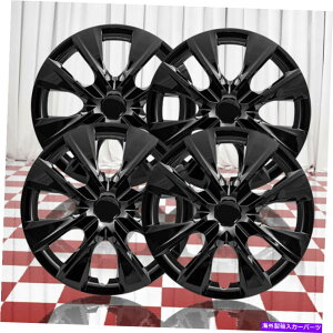 Wheel Covers Set of 4 2014-2019g^J[L / LE 4OXubN8X|[N15" zC[Jo[̃Zbg Set of 4 Gloss Black 8 Spoke 15" Wheel Covers for 2014-2019 Toyota Corolla L/LE