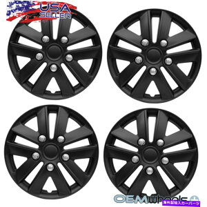 Wheel Covers Set of 4 4VOEM}bgubN14" nuLbv͂߂TCISUVԃZ^[zC[ZbgJo[ 4 New OEM Matte Black 14" Hub Caps Fits Scion SUV Car Center Wheel Covers Set