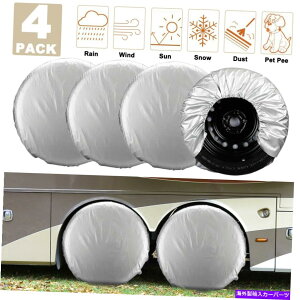 Wheel Covers Set of 4 4AIbNXtH[hhLoXzC[^CveN^[RVzC[Zbgp^CJo[ Tire Covers for RV Wheel Set of 4,Oxford Waterproof Canvas Wheel Tire Protectors