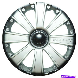 Wheel Covers Set of 4 4シルバーブラックホイールの15" セットスナップオンフル・ハブはカバーがR15タイヤにフィットキャップカバー 15" Set of 4 Silver Black Wheel Covers Snap On Full Hub Caps Cover fit R15 Tire