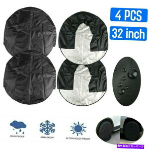 Wheel Covers Set of 4 RV�g���[���[�L�����s���O�J�[�Ԃ̃g���b�N�ƃ��[�^�[�z�[��32 �������̂��߂�4�{�̃z�C�[���^�C���J�o�[�̃Z�b�g Set of 4 Wheel Tire Covers For RV Trailer Camper Car Truck And Motor Home 32 