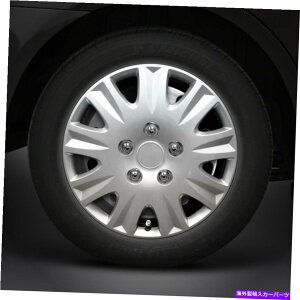 Wheel Covers Set of 4 シビックスタイルルックのための15" シルバーホイールキャップ/ホイールカバー(4個セット) 15" Silver Hubcaps/Wheel Covers (Set of 4) for Civic Style Look