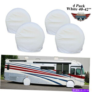 Wheel Covers Set of 4 4 RV�z�C�[���^�C���̃Z�b�g�́A�I�[�g�g���b�N�̎ԃL�����s���O�J�[�L�����s���O�J�[40-42 ���a6W���J�o�[ Set of 4 RV Wheel Tire Covers Auto Truck Car Camper Motorhome 40-42 Diameter 6W
