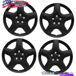 Wheel Covers Set of 4 4�V����OEM�}�b�g�u���b�N15 �z�C�[���L���b�v�́A1999�N����2008�N�̃g���^�\���[���z�C�[�����Z�b�g���J�o�[�t�B�b�g 4 New OEM Matte Black 15 Hubcaps Fits 1999-2008 Toyota Solara Wheel Covers