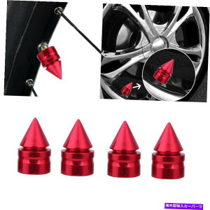Wheel Covers Set of 4 4A~XpCNR[^CẼouzC[GA[|[g_XgJo[LbvXẽZbg Set of 4 Aluminum Spike Cone Tire Rim Valve Wheel Air Port Dust Cover Stem Caps
