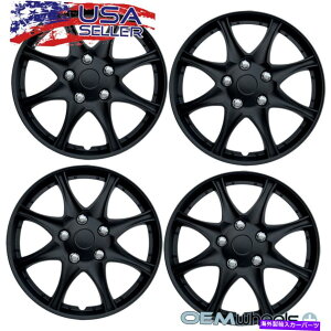 Wheel Covers Set of 4 4VOEM}bgubN16" nuLbv͂߂{{SUV RZ^[zC[ZbgJo[ 4 New OEM Matte Black 16" Hub Caps Fits Volvo Car SUV R Center Wheel Covers Set