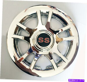 Wheel Covers Set of 4 StJ[gN[nuLbv́ASS͒̐Ԃ4{̃LbvJo[8" zC[VKZbgtBbg GOLF CART Chrome Hub Cap fits 8" Wheel New Set of 4 Caps Covers SS red in center