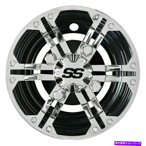 Wheel Covers Set of 4 StJ[gEZGO}nNuJ[8" ENXfCgiubN| 4̃N[zC[Jo[Zbg Golf Cart EZGO Yamaha Club Car 8" Rhox Daytona Black|Chrome Wheel Cover Set of 4