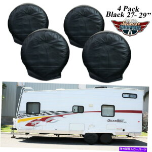 Wheel Covers Set of 4 4 27u-29vzC[^CJo[RVg[[̂߂ɃLsOJ[Ԃ̃gbN2B̃Zbg Set Of 4 27"-29" Wheel Tire Covers For RV Trailer Camper Car Truck 2B