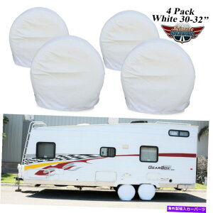 Wheel Covers Set of 4 4 30u-32vzC[^CJo[RVg[[̂߂ɃLsOJ[Ԃ̃gbN3W̃Zbg Set Of 4 30"-32" Wheel Tire Covers For RV Trailer Camper Car Truck 3W