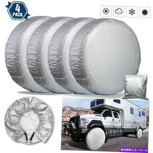 Wheel Covers Set of 4 h^CJo[4g[[LsOJ[RVveN^[28h ́A^CzC[Zbg Waterproof Tire Covers Tyre Wheel Set Of 4 Trailer Camper RV Sun Protector 28h