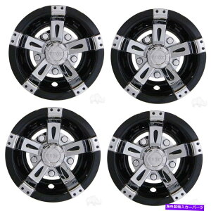 Wheel Covers Set of 4 ���j�o�[�T���E10 �S���t�J�[�g�̃n�u�L���b�v�z�C�[���J�o�[�A���X�x�K�X�N���[��/ 4�̍��Z�b�g Universal 10 Golf Cart Hub Cap Wheel Cover, Vegas Chrome / Black Set of 4 �y���s�A���i�z