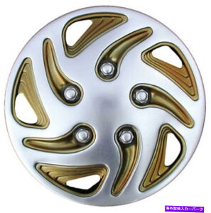 Wheel Covers Set of 4 4�S���t�J�[�g8 �N���[�����S�[���h�z�C�[���J�o�[�n�u��EZGO�N���u�J�[���}�n�L���b�v�̃Z�b�g Set of 4 Golf Cart 8 Chrome & Gold Wheel Cover Hub Caps EZGO Club Car Yamaha �y���s�A���i�z