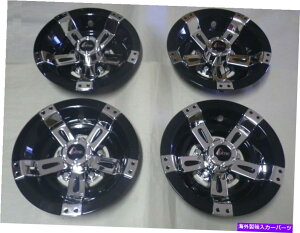 Wheel Covers Set of 4 StJ[gEZGO}nNuJ[10" }[xbNubN| 4̃N[zC[Jo[Zbg Golf Cart EZGO Yamaha Club Car 10" Maverick Black|Chrome Wheel Cover Set of 4