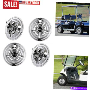 Wheel Covers Set of 4 4 8" ̃ZbgStJ[gN[zC[EZGONuJ[}nV̂߂̃nuLbvJo[ Set of 4 8" Golf Cart Chrome Wheel Covers Hub Caps for EZGO Club Car Yamaha New