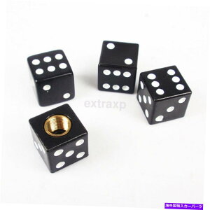 Wheel Covers Set of 4 4̃ubN^_CXGAԂ̃zC[̋C^C̃ouLbv_XgJo[zC[Zbg Black Metal Dice Air Car Wheel Air Tyre Valve Dust Caps Covers Wheel Set of 4