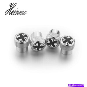 Wheel Covers Set of 4 jIWbNN[Ԃ̃^C̃ouXeLbvMININ[p[pzC[GA_XgJo[ Union Jack Chrome Car Tire Valve Stem Caps Wheel Air Dust Cover for MINI Cooper