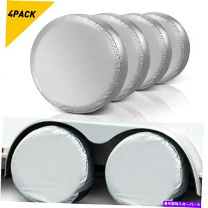 Wheel Covers Set of 4 RVg[[LsOJ[Ԃ̃gbN̂߂4̃zC[^CJo[ƃ[^[z[27-29" ̃Zbg Set of 4 Wheel Tire Covers For RV Trailer Camper Car Truck And Motor Home 27-29"
