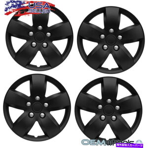 Wheel Covers Set of 4 4VOEM}bgubN14" nuLbv͂߂TCISUVԃZ^[zC[ZbgJo[ 4 New OEM Matte Black 14" Hub Caps Fits Scion SUV Car Center Wheel Covers Set
