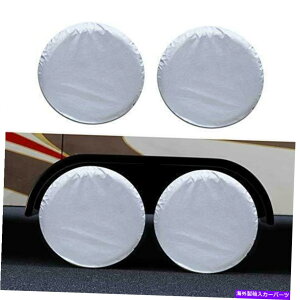 Wheel Covers Set of 4 g[[LsOJ[AfAANXzC[Jo[h߂44wRV^CJo[Zbg Four-Layer RV Tire Cover Set of 4 for Trailers Camper, Dual Axle Wheel Cover Su