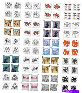 Wheel Covers Set of 4 4̃TCỸ\t@[̂߂4xbhAmbesonne^RqCNbVJo[Zbg Ambesonne Octopus Nautical Cushion Cover Set of 4 for Couch and Bed in 4 Sizes