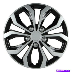 Wheel Covers Set of 4 PILOT WH553-14S-BSZ�u���b�N���V���o�[14 �X�p�C�_�[�z�C�[���J�o�[�A�i4�Z�b�g�j PILOT WH553-14S-BSZ Black & Silver 14 Spyder Wheel Cover, (Set Of 4) �y���s�A���i�z