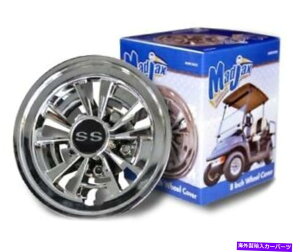 Wheel Covers Set of 4 8" StJ[g410X|[NSSzC[Jo[SET 8" GOLF CART 10 SPOKE SS WHEEL COVER SET OF 4