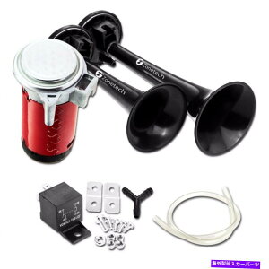 Train Horn �]�[���e�b�N�G�A�z�[���f���A���g�����y�b�g�g���b�N���E�h12V�g���C���J�[�L�b�g�R���v���b�T�[��115dB Zone Tech Air Horn Dual Trumpet Truck Loud 12v Train Car Kit Compressor 115DB �y���s�A���i�z