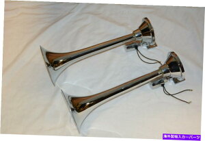 Train Horn CHROME 17" fAgybgGAz[LbggCgbN{[gRV LOUD 150fVx̃z[ CHROME 17" Dual Trumpet Air Horn Kit Train Semi Truck Boat RV LOUD 150 db Horns