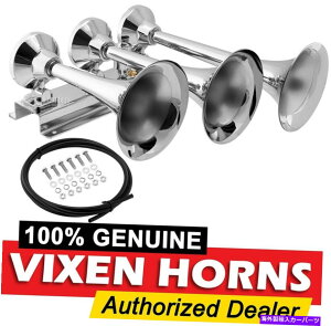 Train Horn ���E�h�g���b�N/�����ԗpVIXEN HORNS�d�ԃG�A�z�[��3�g�����y�b�g�N�������b�L�T�E���h�f�V�x�� VIXEN HORNS Train Air Horn 3 Trumpets Chrome Plated for Truck/Car Loud Sound dB �y���s�A���i�z