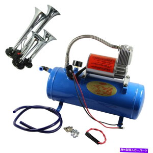 Train Horn 4gybg150DBgbNdԃGAz[LbggChrome 6bgGA[RvbT[V 4 Trumpet 150DB Truck Train Air Horn Kit With Chrome 6 Liters Air Compressor New