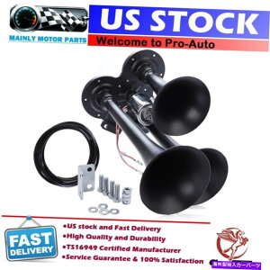Train Horn 12VgvgybgdGA[z[152fVxȑ傫ȉԂ̃gbNSUV 12V Triple Trumpet Electric Air Horn 152db HUGE LOUD Sound Train Truck Car SUV