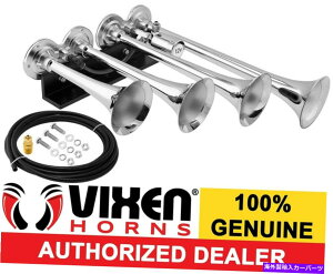 Train Horn EhgbN/ԗpVIXEN HORNSdԃGAz[4gybgNbLTEhfVx VIXEN HORNS Train Air Horn 4 Trumpets Chrome Plated for Truck/Car Loud Sound dB