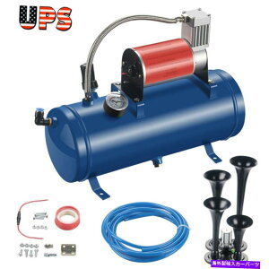 Train Horn gbN//Z~EhVXe/1.5GGA^N/ 150PSI / 4gybĝ߂̗ԃz[Lbg Train Horn Kit for Truck/Car/Semi Loud System /1.5G Air Tank /150psi /4 Trumpet